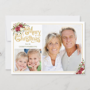 Vintage Harina Floral MERRY NAVIDAD Foto