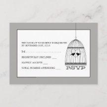 Vintage Heart Birdcage Wedding RSVP