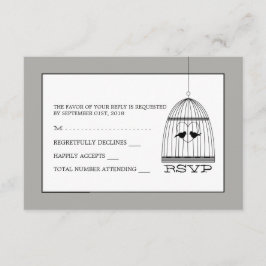 Vintage Heart Birdcage Wedding RSVP