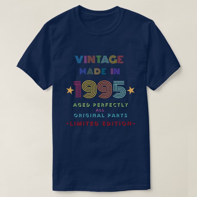 Vintage Hecho En Camiseta De 1995 (Diseño del anverso)