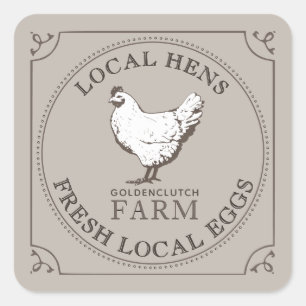 VINTAGE HEN ETIQUETA DE HUEVOS PASADOS Gris
