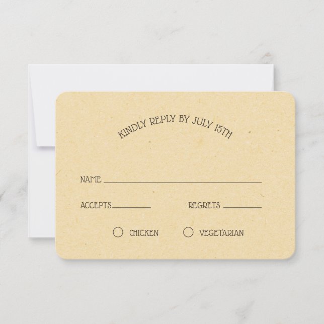 Vintage Honeybee Wedding RSVP (Anverso)