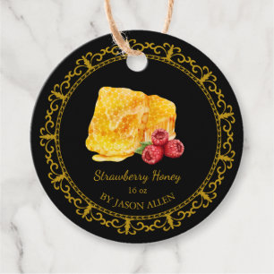 Vintage Honeycomb Raspberry Honey Hang Etiqueta