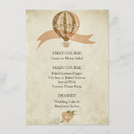 Vintage Hot Air Balloon Boda Menú