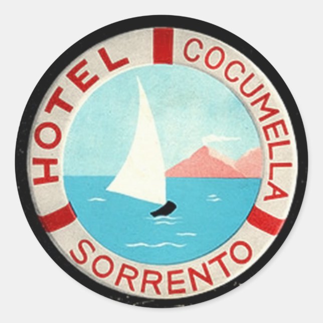 Vintage Hotel & Travel Pegatina (Anverso)