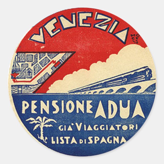 Vintage Hotel & Travel Pegatina (Anverso)