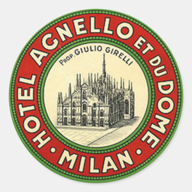 Vintage Hotel & Travel Pegatina (Anverso)