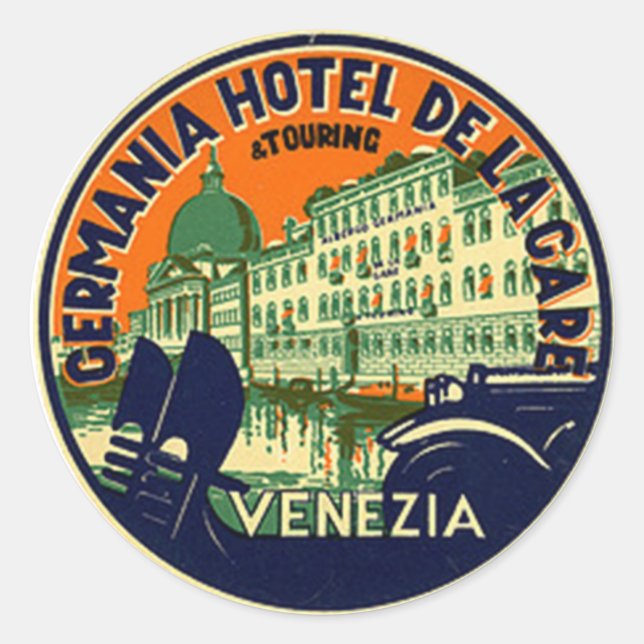 Vintage Hotel & Travel Pegatina (Anverso)