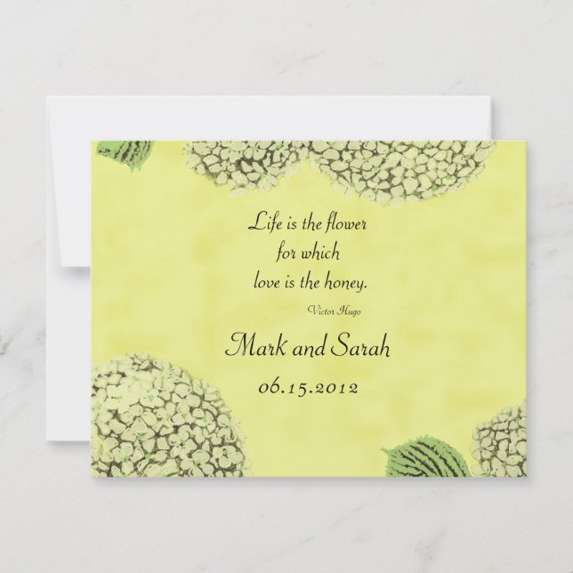 Vintage Hydrangeas RSVP (Anverso)