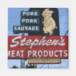 Vintage Icónico Neon "Stephen's Meats" Rótulo imán