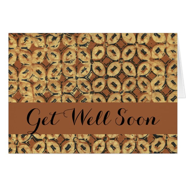 Vintage Indonesio Patrón Batik Kawung Rústico (Anverso (Horizontal))