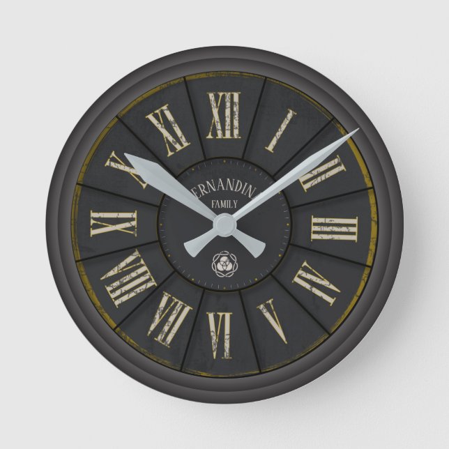 VINTAGE INDUSTRIAL METALIZADO reloj de pared acríl (Anverso)