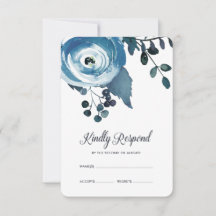 Vintage Inspired Floral Watercolor Wedding RSVP