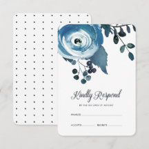 Vintage Inspired Floral Watercolor Wedding RSVP