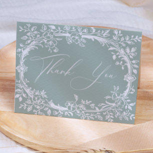 Vintage IntemporalFloral Verde Agradecimiento de B