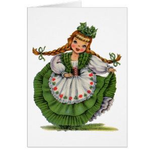 Vintage Irish Chica Vestido Tradicional