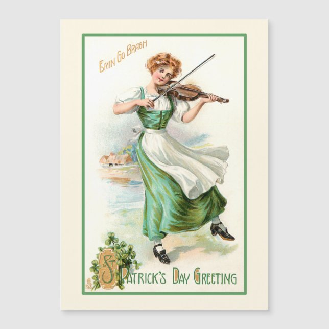 Vintage Irish Lass con Fiddle (Anverso)