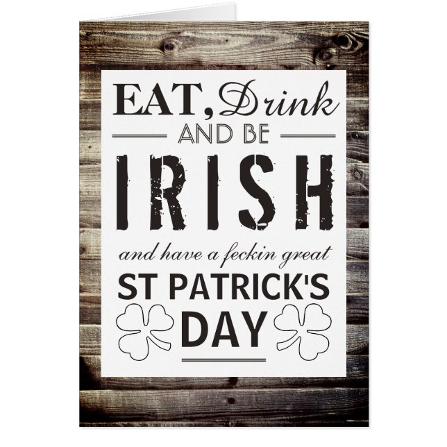 Vintage Irish Wood St Patrick's Day (Frente)