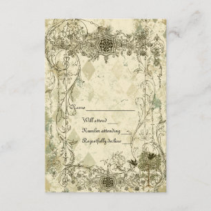 Vintage italiano Verdigris rsvp con sobres