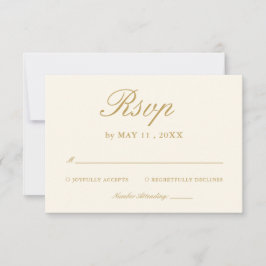 Vintage Ivory Elegant Wedding RSVP Card