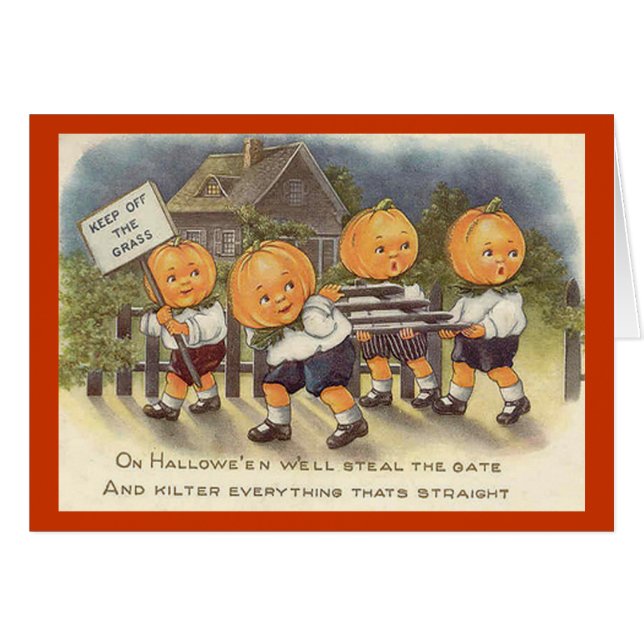 Vintage Jack o' Lantern Boys Steeling Gate (Anverso (Horizontal))