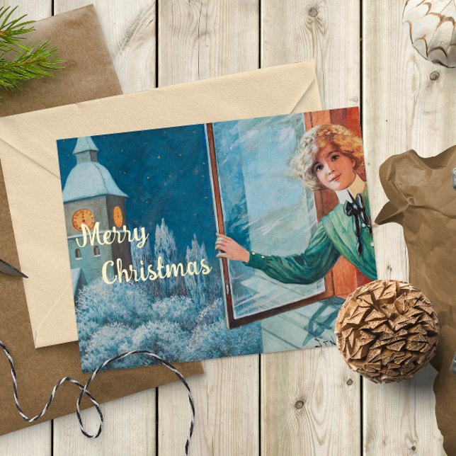 Vintage Jenny Nyström Personalizado Feliz Navidad (Subido por el creador)