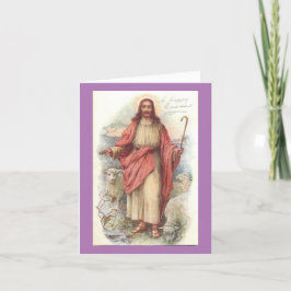 Vintage Jesus con tarjeta de oveja