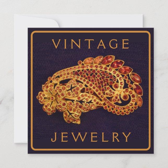 VINTAGE JEWELRY tarjeta plana (Anverso)