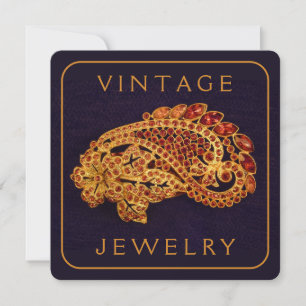 VINTAGE JEWELRY tarjeta plana