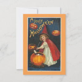 Vintage Jolly Halloween Bruja y calabazas