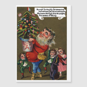 Vintage Jolly St Nick con vacaciones en árbol de N