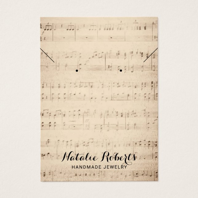 Vintage Joyería Musical Earring Necklour Display (Frente)