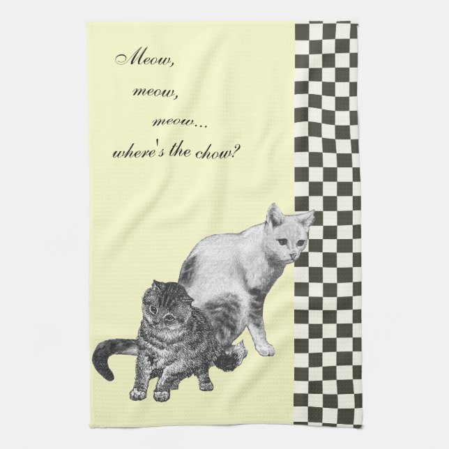 Vintage Kittens Kitchen Toalla (Vertical)