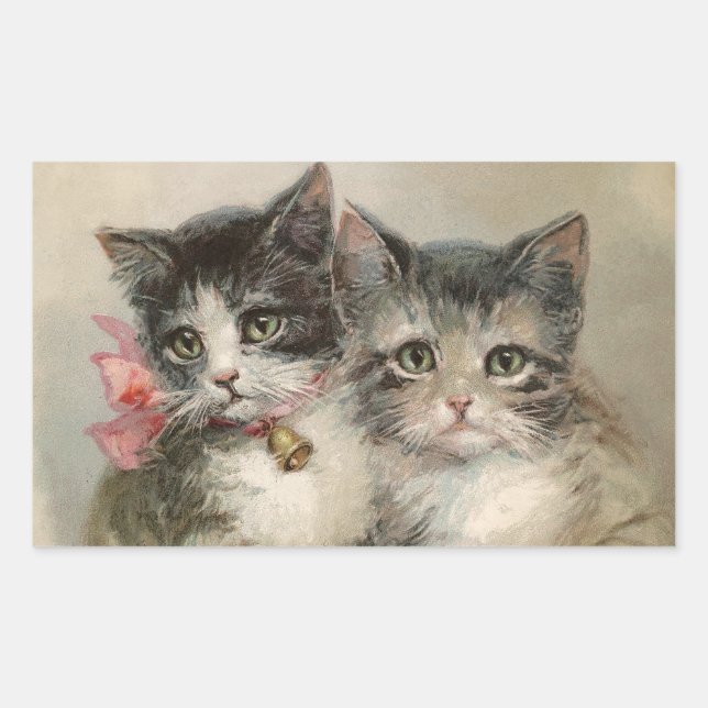 Vintage Kittens Pegatina (Anverso)