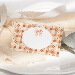 Vintage lace bow Cutie pie tarjeta de cumpleaños