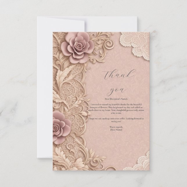 Vintage Lace : Tarjeta de agradecimiento (Anverso)