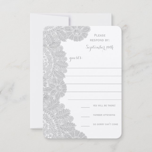 Vintage Lace Wedding RSVP (Anverso)