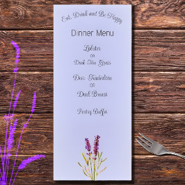 Vintage lavender - tarjeta de menú