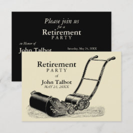 VINTAGE Lawn Mower Retirement Party Invitación
