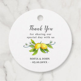 Vintage Lemons Boda Gracias etiquetas