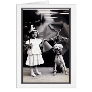 Vintage lindo pequeño chica Pierrot con foto de ca