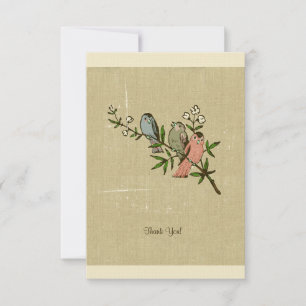 Vintage Linen Birds Gracias Notas