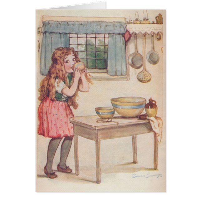 Vintage - Little Girl in the Kitchen, (Frente)