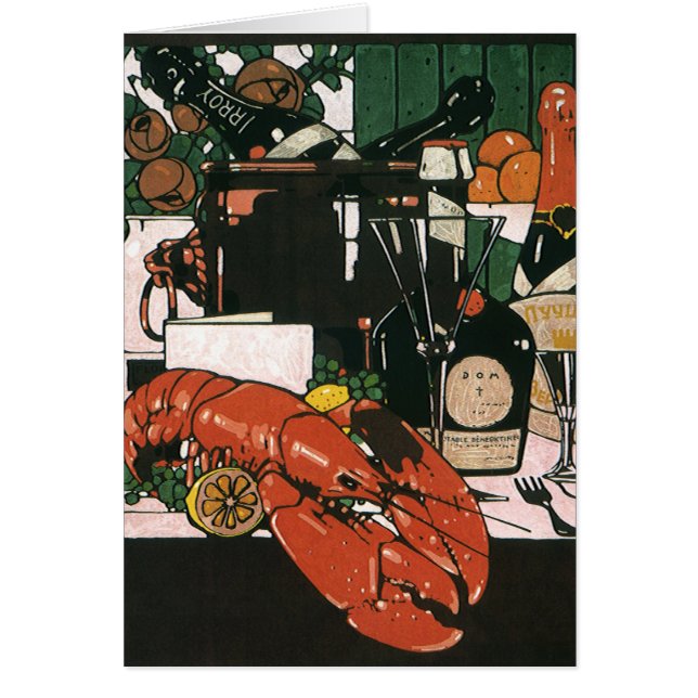 Vintage Lobster Champagne; elegante Fiesta (Frente)