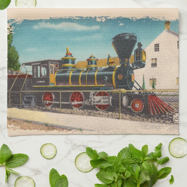 Vintage Locomotive Glenbrook Kitchen Toalla (Doblado)