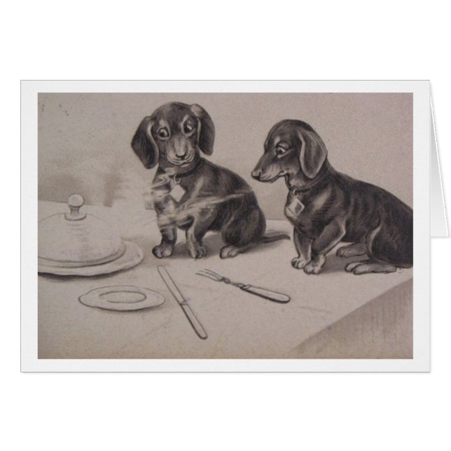 Vintage - los Dachshunds huelen hacia fuera una (Anverso (Horizontal))