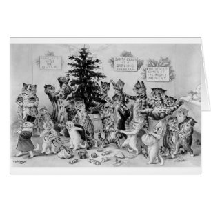 Vintage Louis Wain - Fiesta de Navidades de gatos,