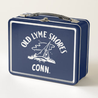 Vintage Lyme Shores Tin Lunchbox Classic de los añ