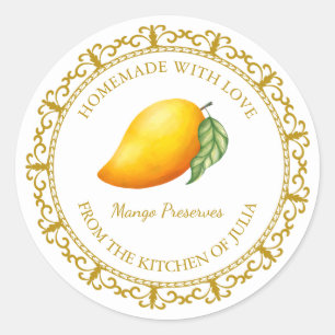 Vintage Mango Casero Preserva Etiqueta l Blanco