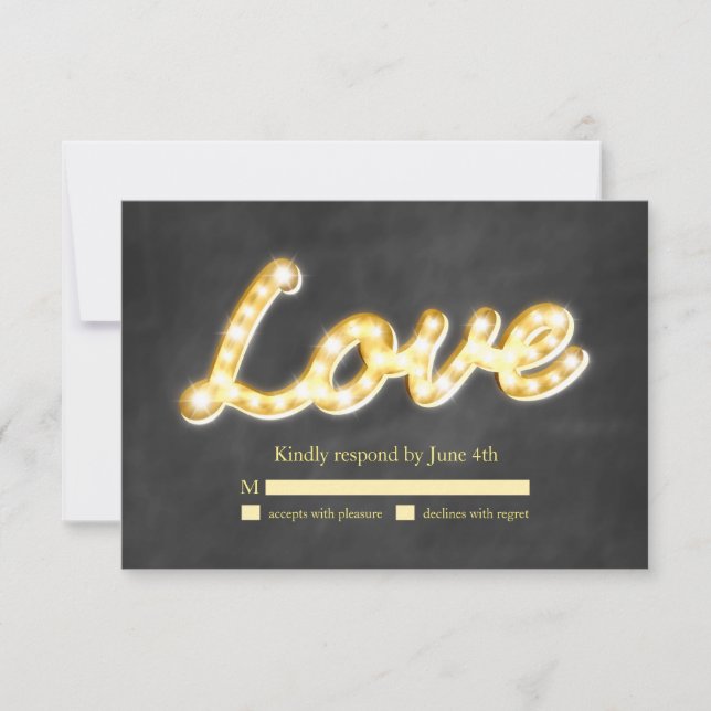Vintage Marquee Lights RSVP - pizarra (Anverso)